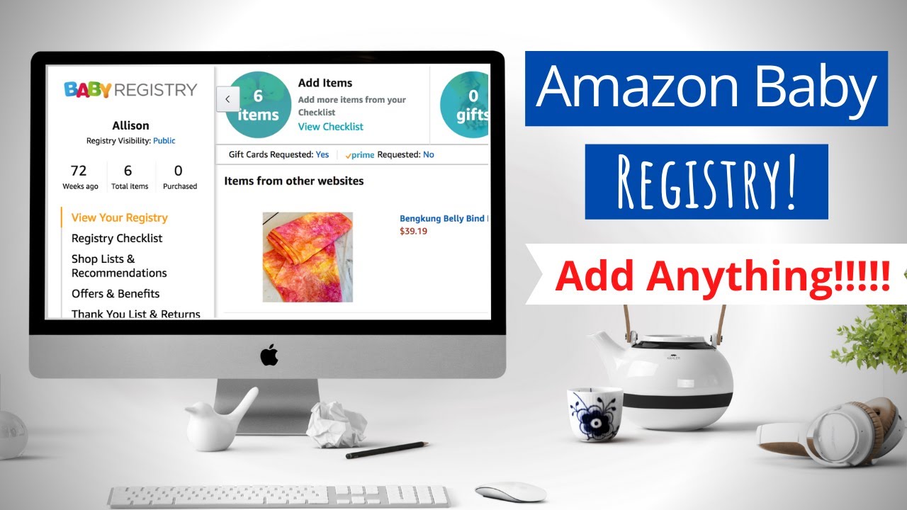 amazon baby registry not showing up