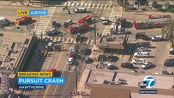9 injured, including 4 children, after police chase ends in multi-vehicle crash in Hawthorne I ABC7