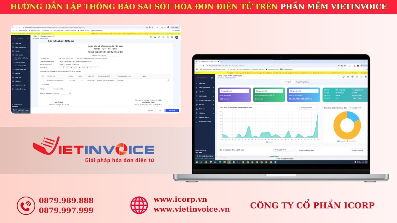 Hướng Dẫn Lập Thông Báo Sai Sót Hóa Đơn Điện Tử Trên Phần Mềm Vietinvoice