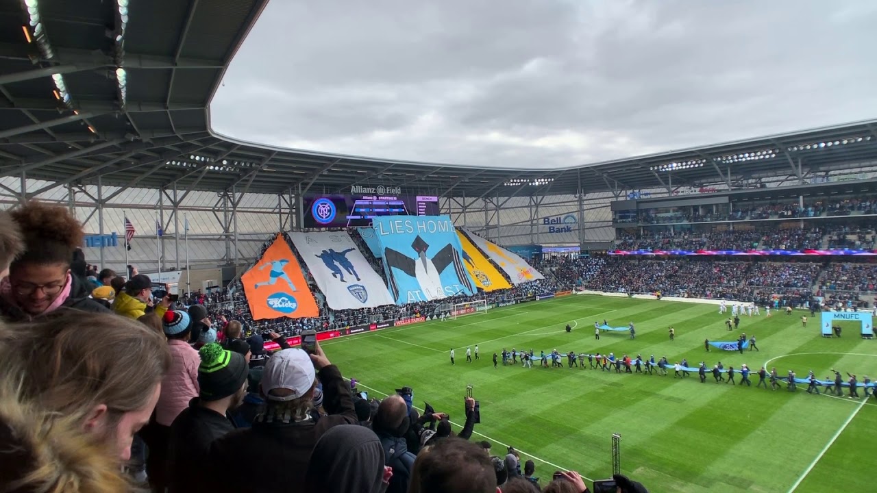 MNUFC - Allianz Field Inaugural Match - Tifo - YouTube