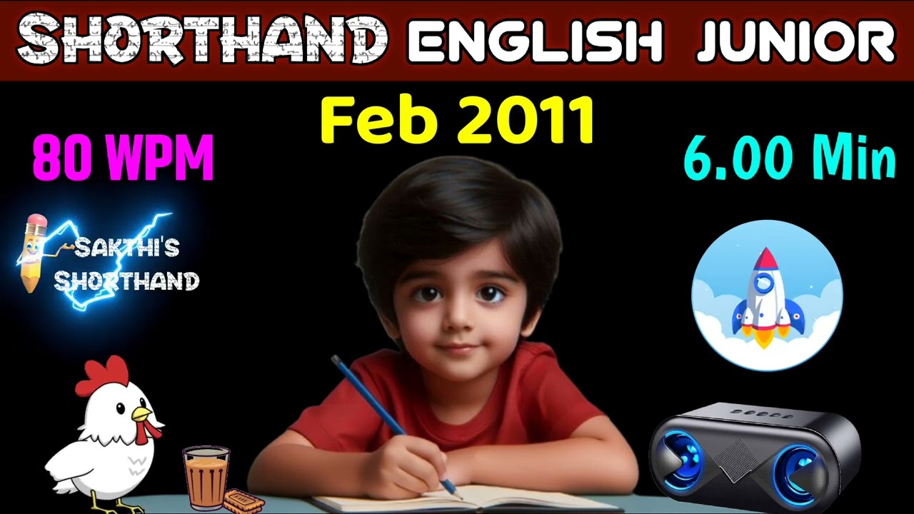 Shorthand English Junior Feb 2011 ✍️ 80 WPM 🚀 6.00 Min