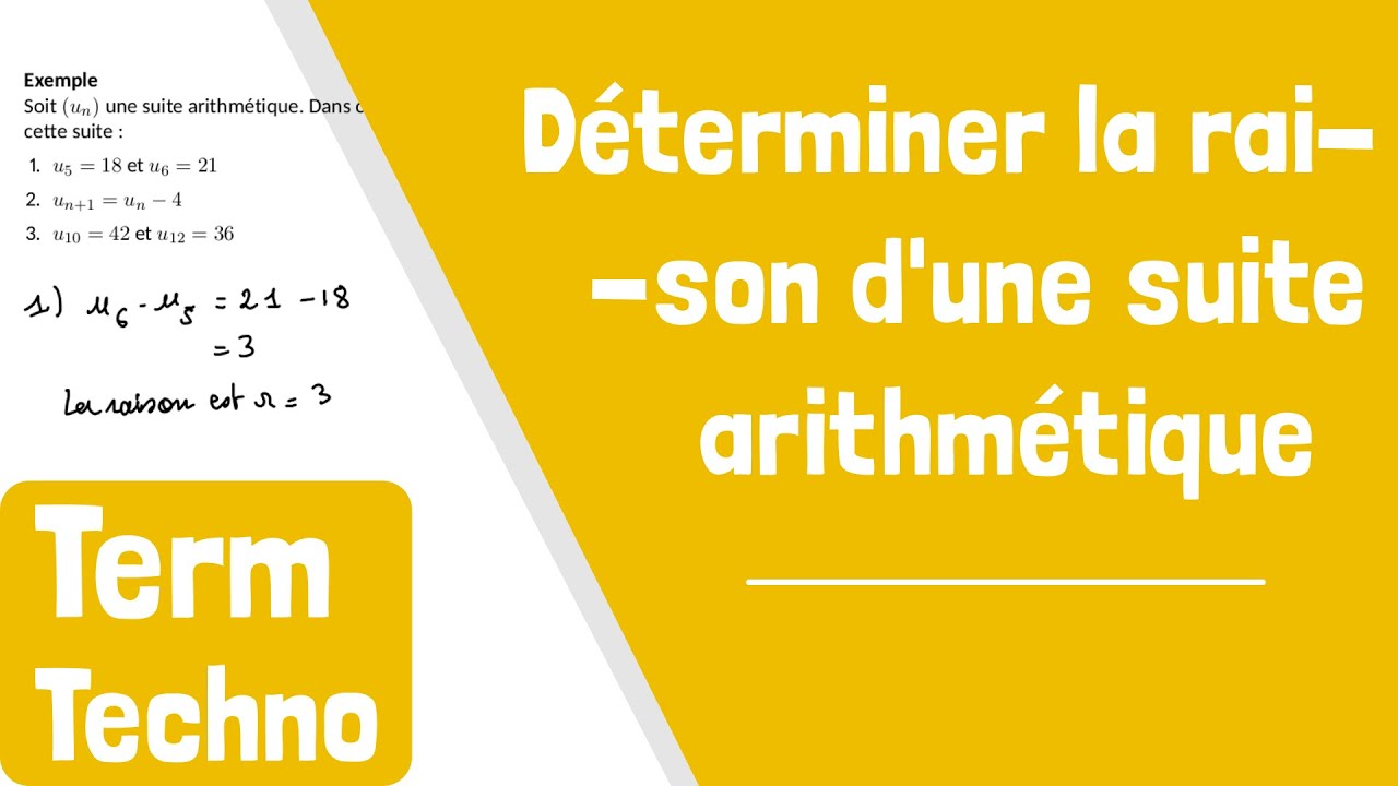 Trouver La Raison D'une Suite Arithmétique www.youtube.com