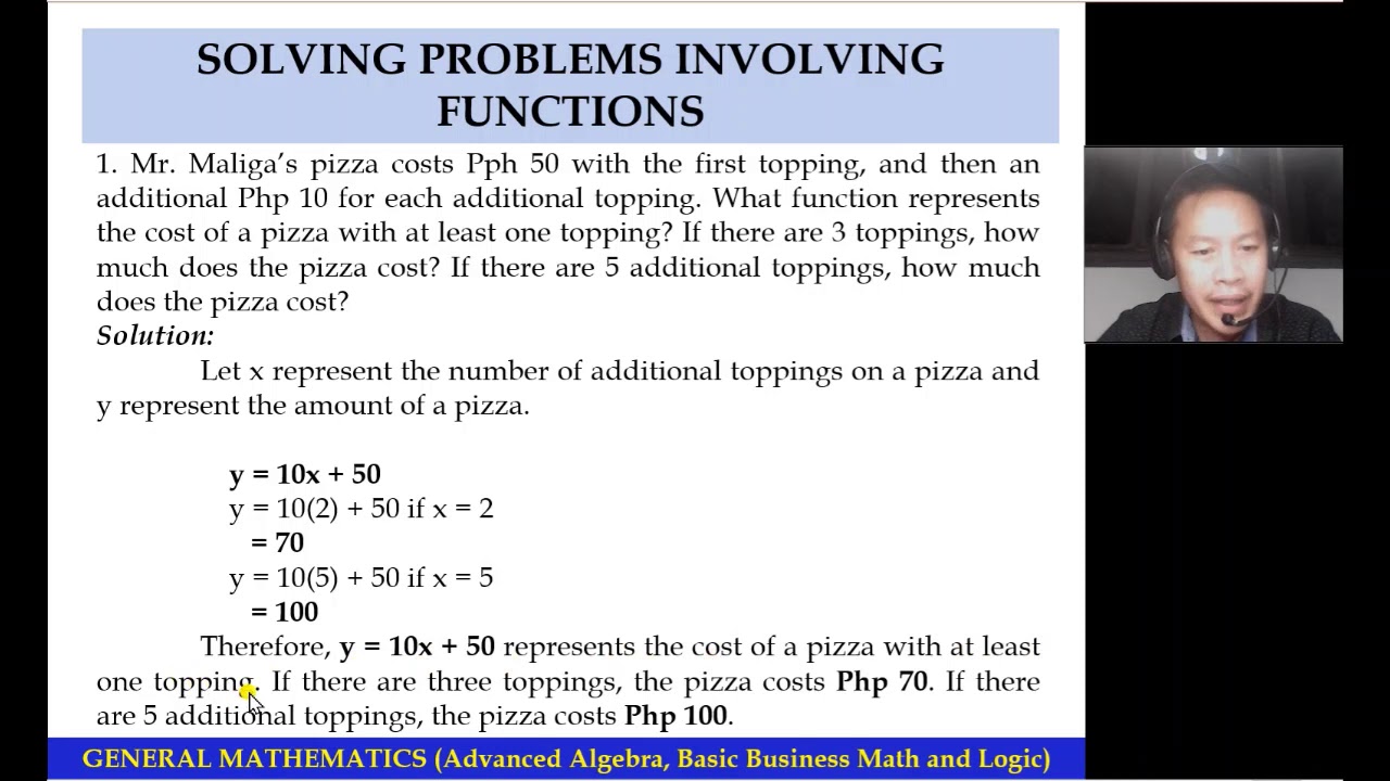 example of problem solving involving function