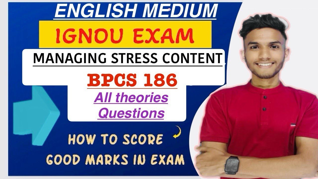 BPCS 186 | MANAGING STRESS| ENGLISH | IMPORTANT QUESTION IGNOU WALA LIVE 