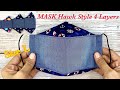 Mask Hawk style 4 Layers Size L With Filter Pocket Tutorial | How to make Mask | NO FOG ON GLASSES