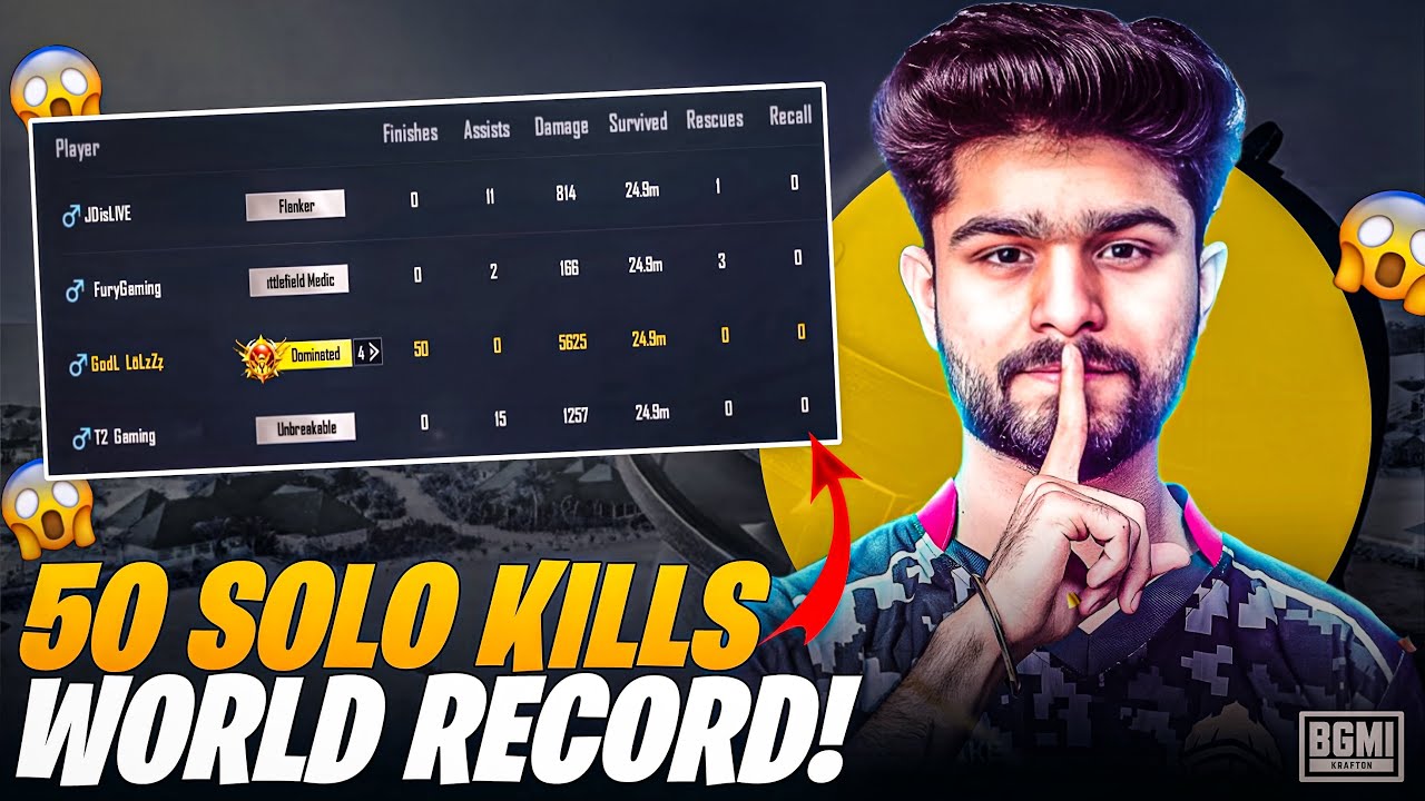 50 SOLO KILLS | WORLD RECORD OR WHAT | GODL LoLzZz - YouTube
