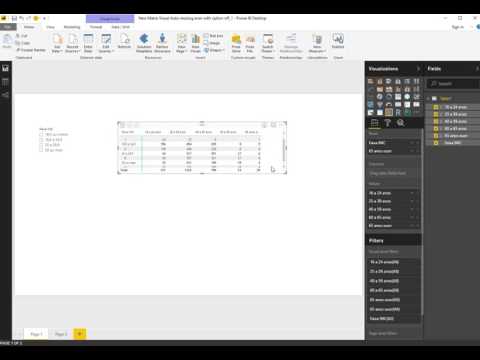 New Matrix Visual Auto resizing even with option off