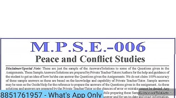 MPSE 006 Solved Assignment 2022-23 | MPSE 06 Solved Assignment in English 2022-23 | MPSE 06 IGNOU
