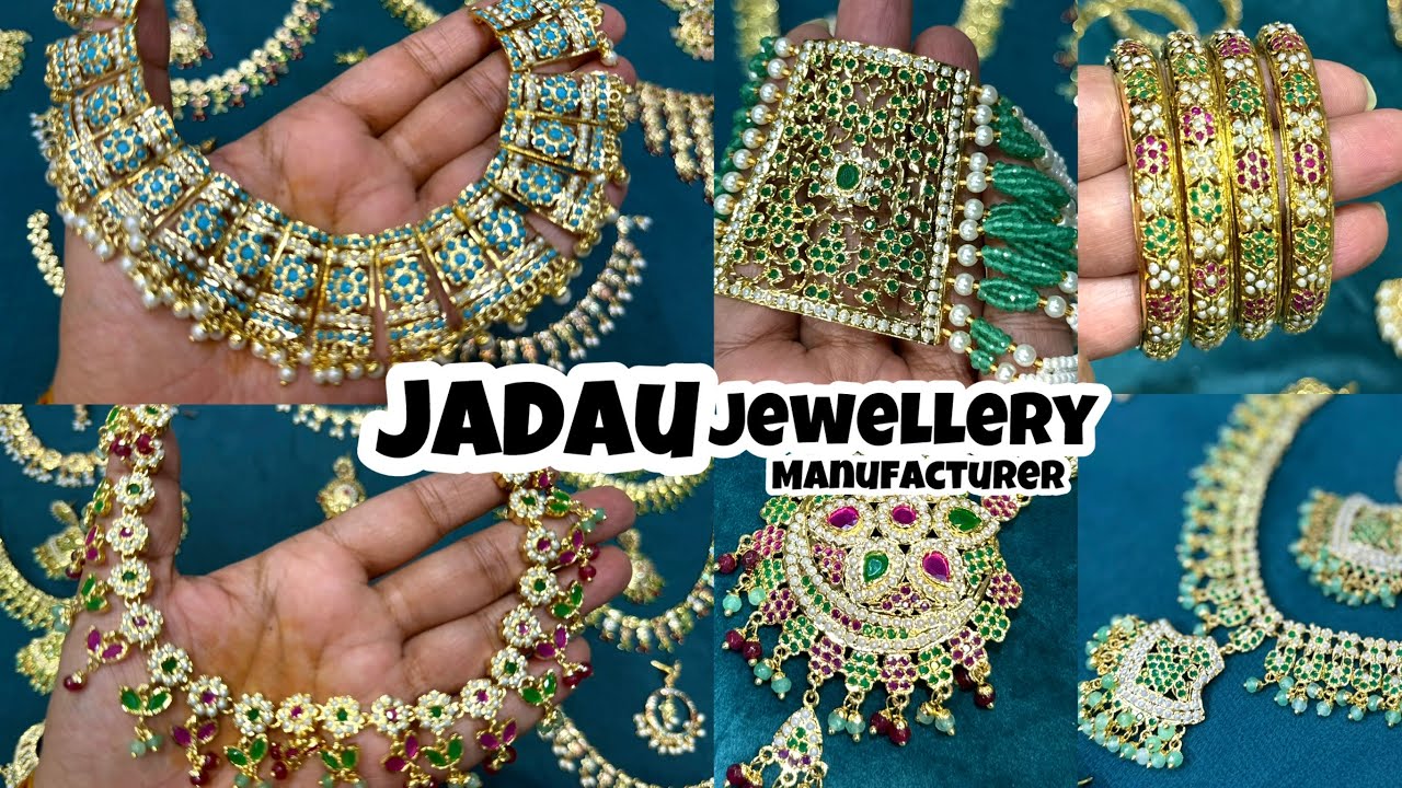 Wedding Jadau Jewellery Wholesale Market in Delhi | Hyderabadi Jadau Necklaceset 