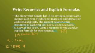 Write Recursive and Explicit Formulas