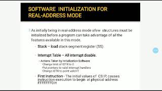 Unit 5 Software Initialization for real addressing mode part 2