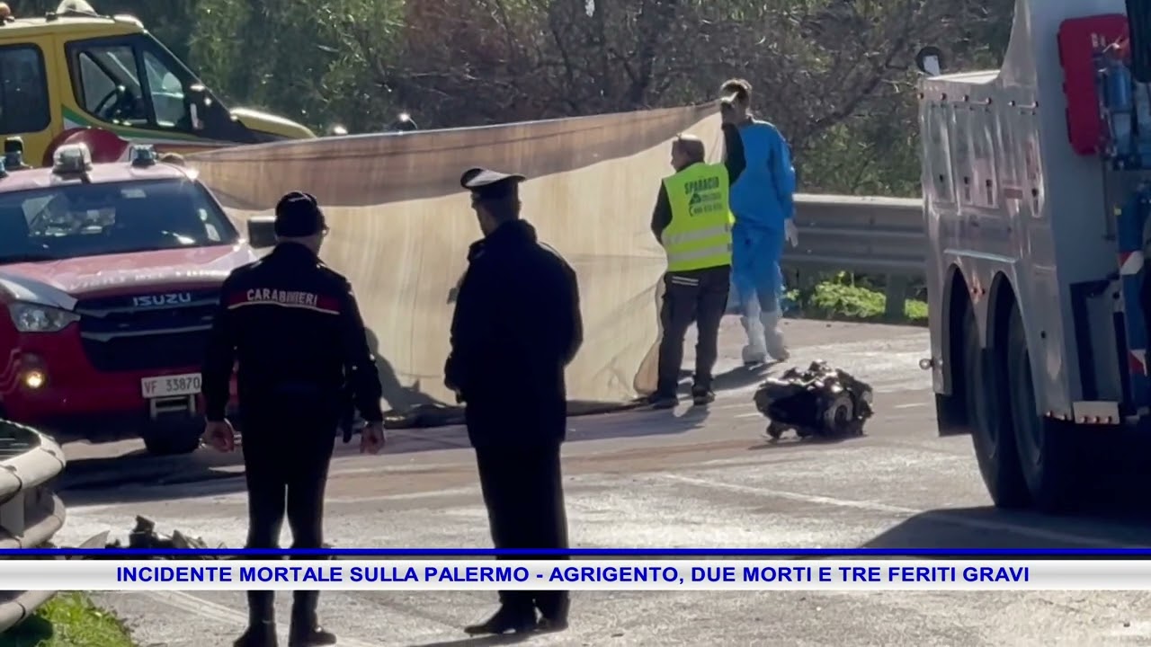 INCIDENTE MORTALE SULLA PALERMO   AGRIGENTO, DUE MORTI E TRE FERITI GRAVI