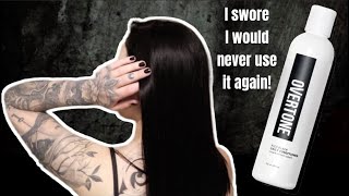 TRYING A NEW COLORED CONDITIONER // overtone rich black daily conditioner