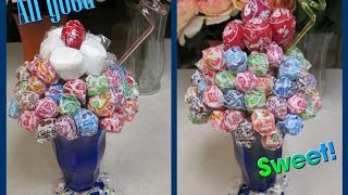 DIY Candy Bouquet: Dum Dums Tootsie Roll Lollipop Ice Cream Sundae | Sparkle by Monica