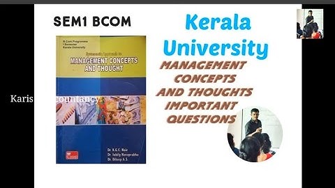 Management Concepts and Thoughts Important Questions | Kerala University | S1 Bcom