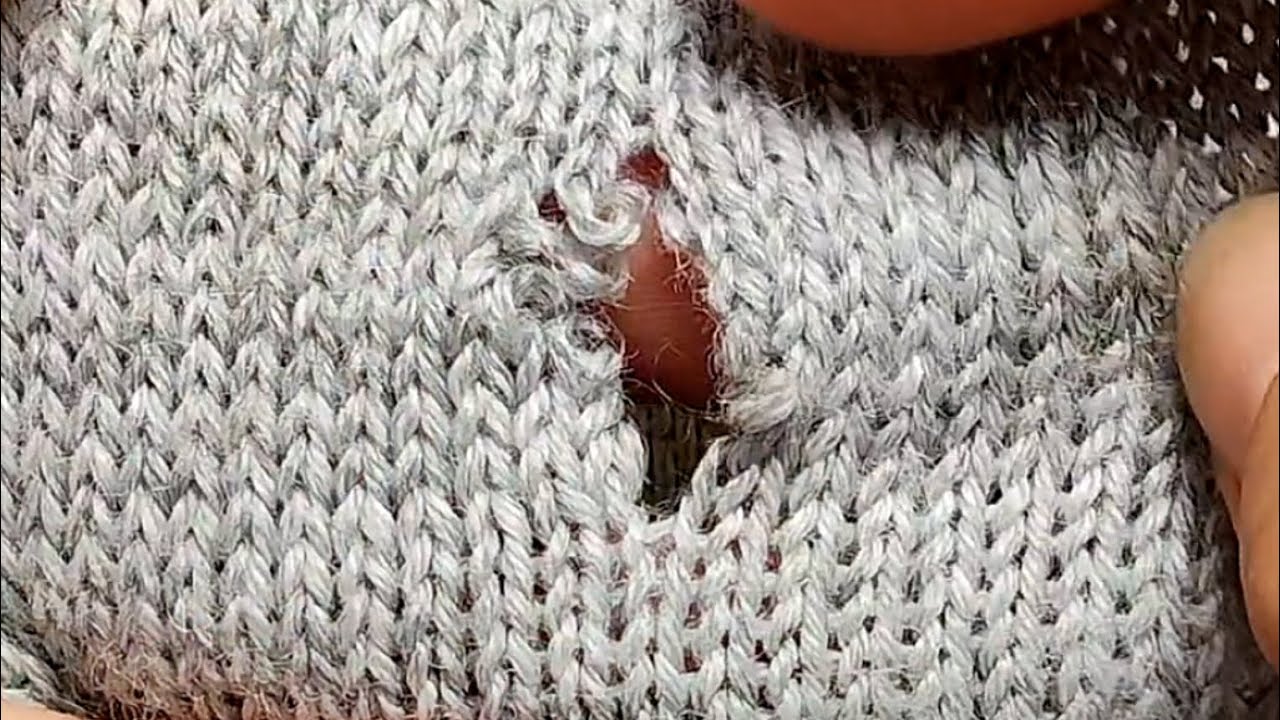 How to perfectly repair a hole in a knitted sweater at home without ...
