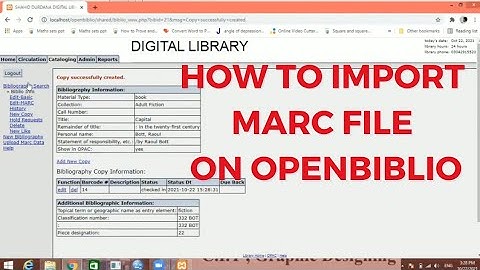 How to import marc file on openbiblio