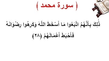 سورة محمد الأية 28