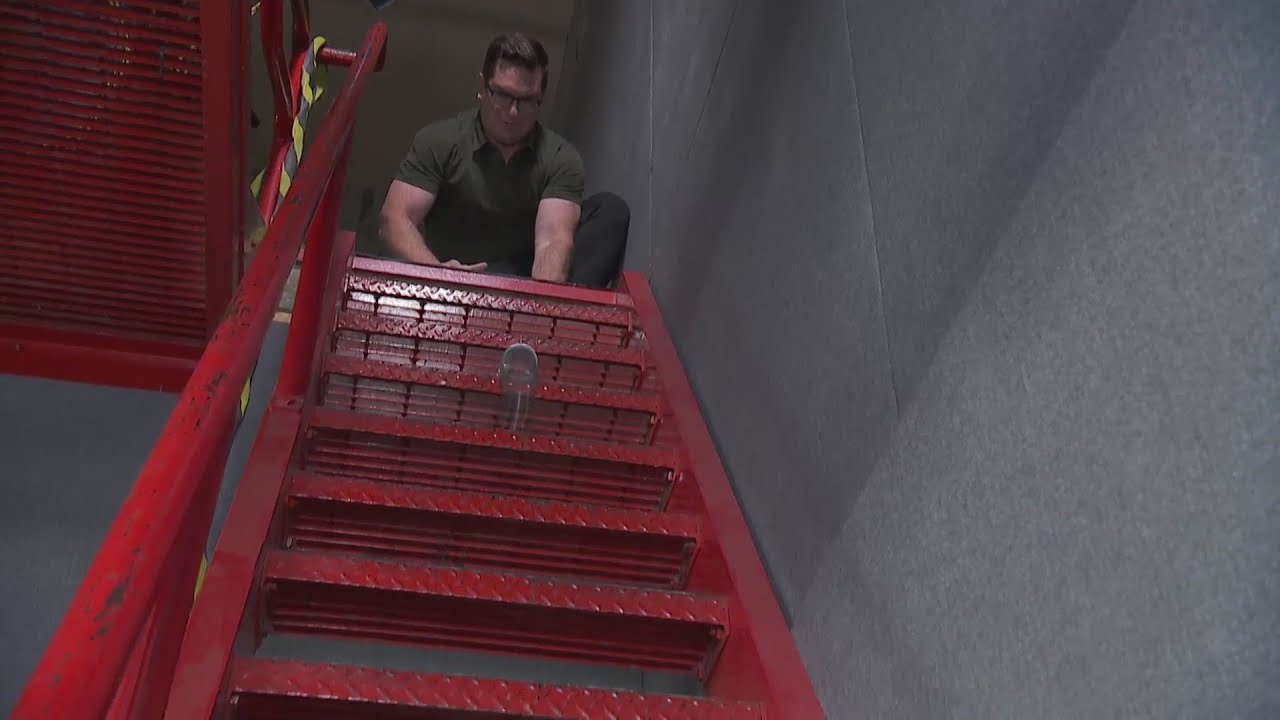 Celebrating Slinky Day with a Slinky stair launch!