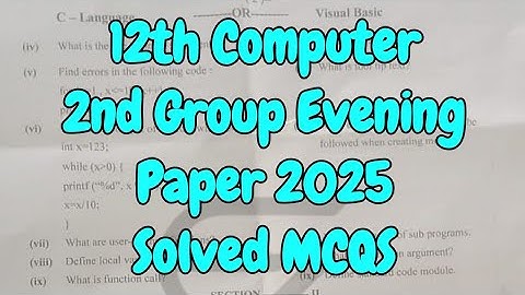 12th class Computer Punjab board group 2 paper 2025 12th class Computer solved mcq Evening group 2