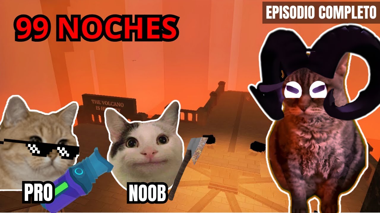 NOOB vs PRO en 99 NOCHES EN EL BOSQUE pero con gatos , episodio completo (ROBLOX)