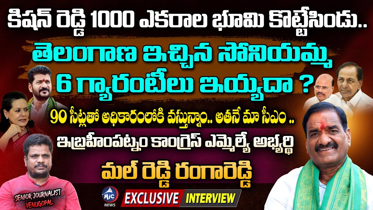 Ibrahimpatnam Congress MLA Candidate Malreddy Ranga Reddy Sensational ...