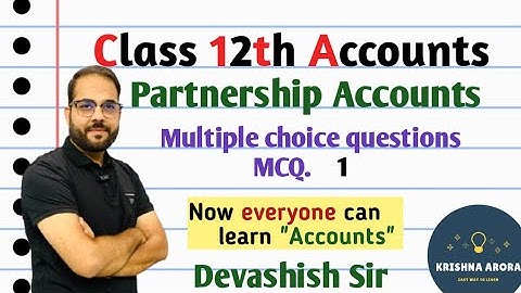 MCQs | Multiple choice questions| CBSE/RBSE Class 12th Partnership Accounts| #krishna_arora