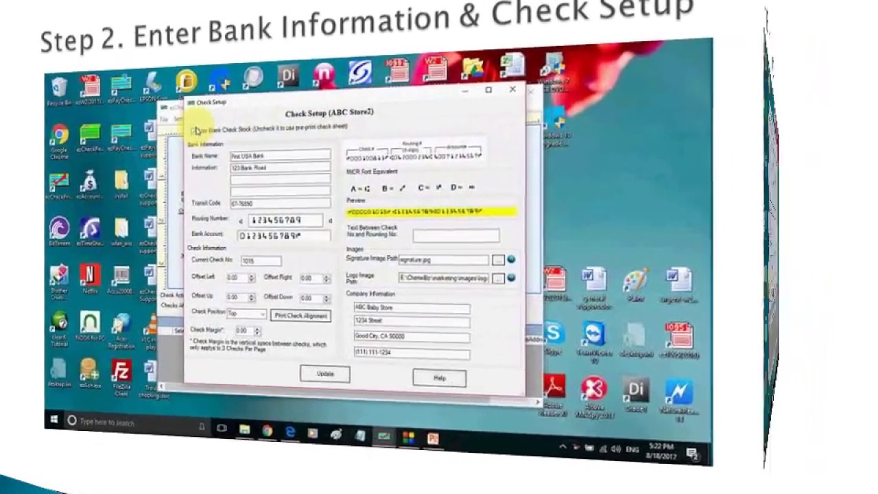 how-to-print-blank-checks-with-micr-encoding-and-bank-information-youtube