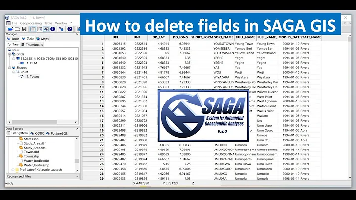 SAGA GIS for beginners: How to delete fields  of attribute table in SAGA GIS