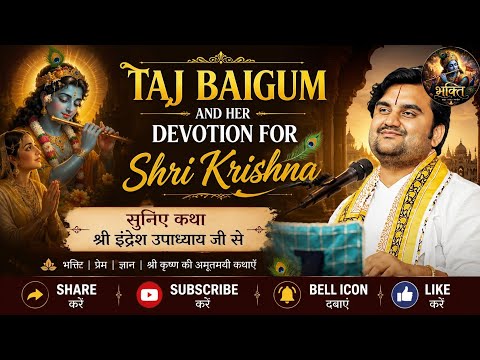  ताज बेगम की श्री कृष्ण के प्रति अद्भुत भक्ति | श्री इन्द्रेश उपाध्याय जी  | Krishna Katha🙏 