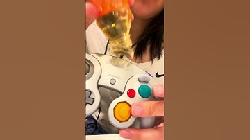 Fanta Slime + GameCube Controller #gaming #asmr #nintendo #relaxing #slime #retrogaming #sleep