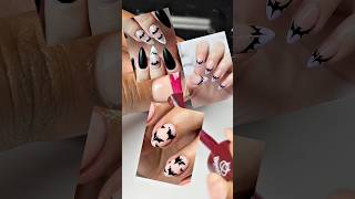 BEGINNER bat nail art tutorial 🦇 #nails #halloweennails #nailtech #nailart #simplenails #fallnails