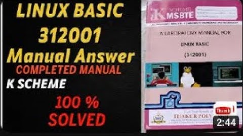 3122001 LINUX BASIC Manual Answer MSBTE- K Scheme|| Semester-2 #Diploma