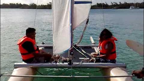 Haniff first-time sailing on Dart 16 Catamaran