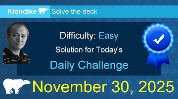 Microsoft Solitaire Collection: Klondike - Easy - November 30, 2025