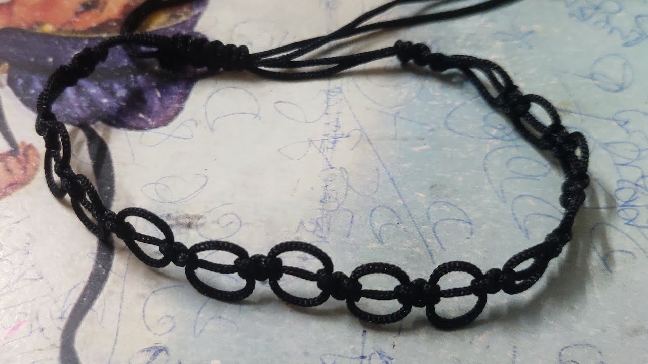 Black thread anklet making at home//DIY black thread anklet//payel