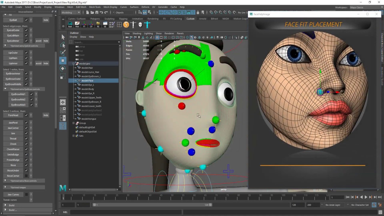 Make 3d Rig with Body and face with AdvanceSkelaton in Maya. - YouTube