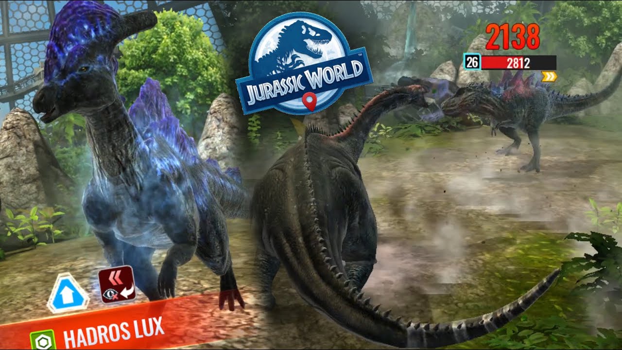 FIRST ENCOUNTER WITH HADROS LUX + FACING MORTEM  REX - Jurassic World Alive