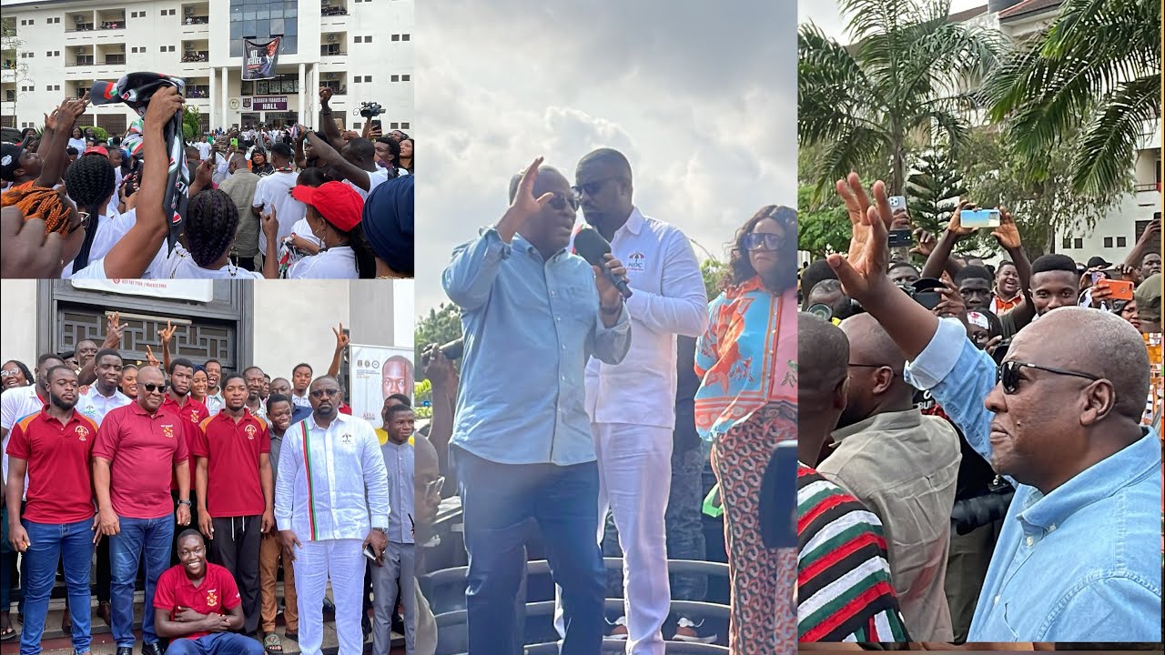 University of Ghana students mob John Mahama as he tours Diaspora halls