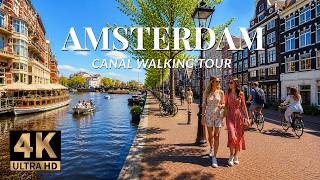 Amsterdam 4K Walking Tour | Sunny Spring Canal Walk in the Netherlands screenshot 3