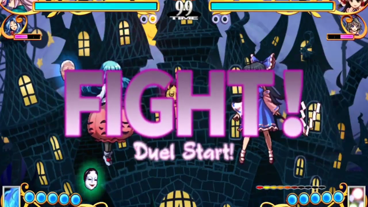 Kokoro and Ichirin vs Reimu and Futo on Lunatic difficulty Touhou antinomy of common flowers