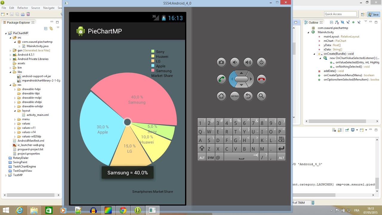 Pie Chart In Android Studio Example