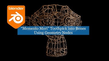 LIVENODING Skeleton Grid Sculpture "Memento Mori" Using Geometry Nodes