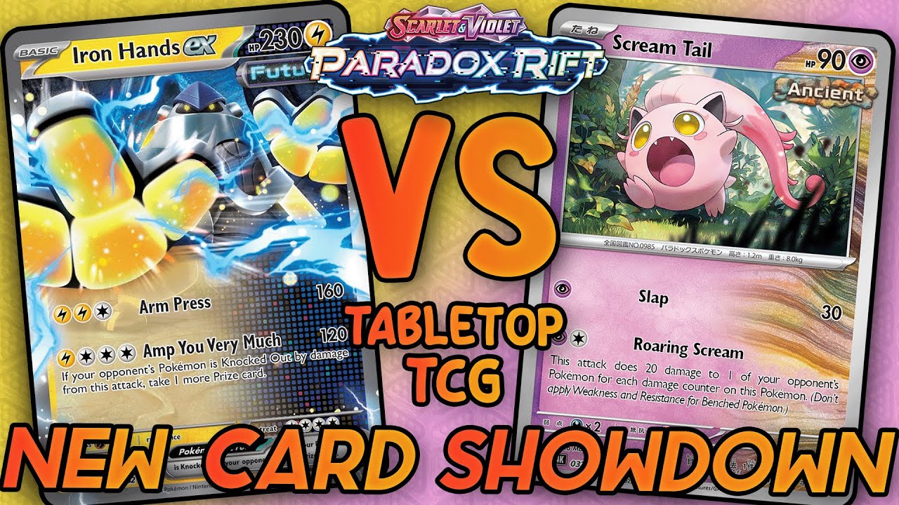 Iron Hands ex VS Scream Tail | Pokemon TCG Paradox Rift Tabletop Gameplay