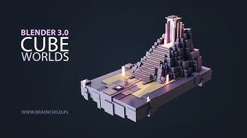 Blender 3.0 ( Cube worlds 02 ) Default Cube Modeling & Rendering Process