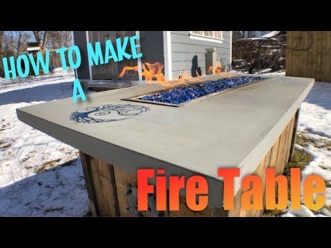 Fire Table Concrete Countertop, Diy Outdoor Table With Fire Pit In The Middle