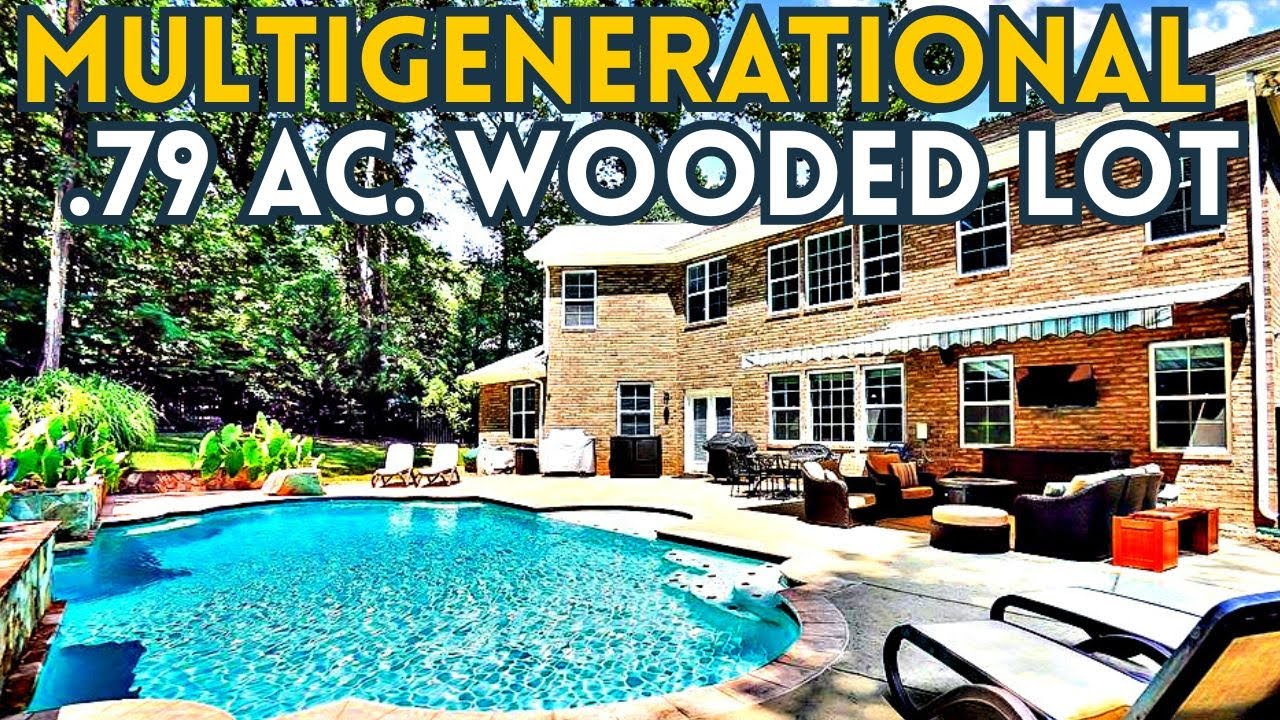 Two Master Bedrooms Brick House with Pool on Wooded Lot