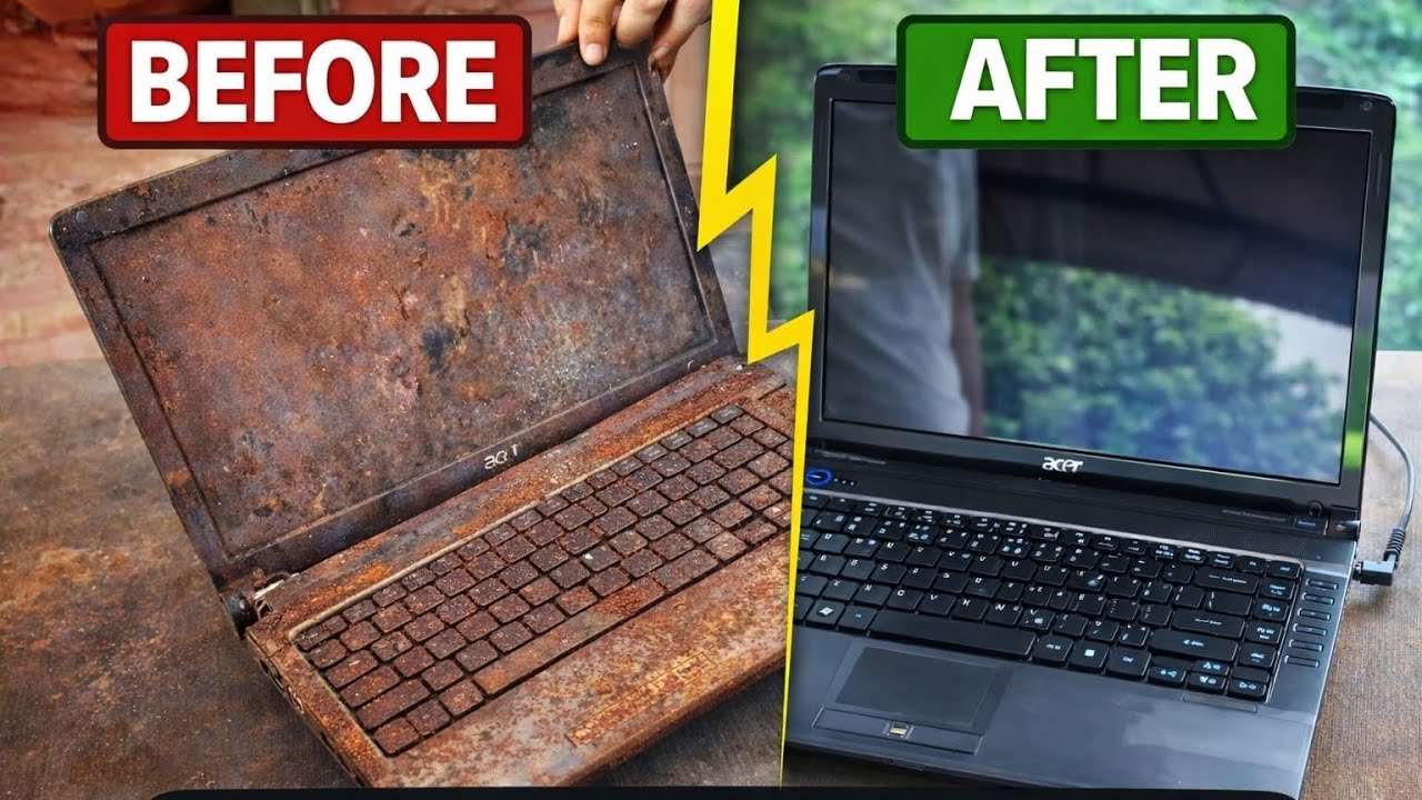 10-Year-Old Rusty Laptop Restoration ASMR - Windows 7 Recovery # ...