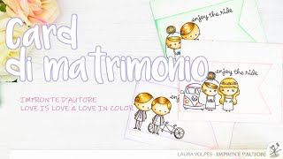 Card di Matrimonio dal Design Semplice | Timbri Love is Love e Love in Color Impronte dAutore