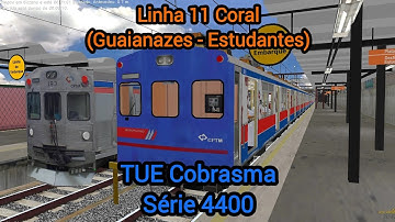 OpenBVE Linha 11 Coral (Guaianazes - Estudantes) TUE Cobrasma Série 4400 Antigo